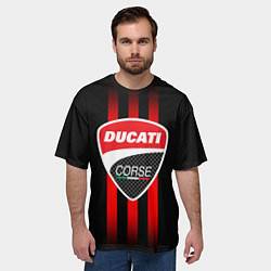 Футболка оверсайз мужская DUCATI CARBON LOGO ITALY CONCERN, цвет: 3D-принт — фото 2