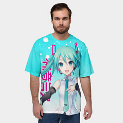 Футболка оверсайз мужская Hatsune Miku, Мику Хацунэ, цвет: 3D-принт — фото 2