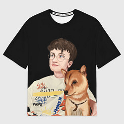 Мужская футболка оверсайз Бульвар Депо с пёсиком