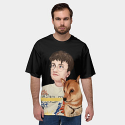 Футболка оверсайз мужская Бульвар Депо с пёсиком, цвет: 3D-принт — фото 2