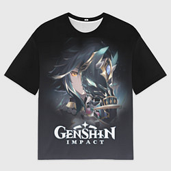 Мужская футболка оверсайз ГенШин - игра с открытым миром