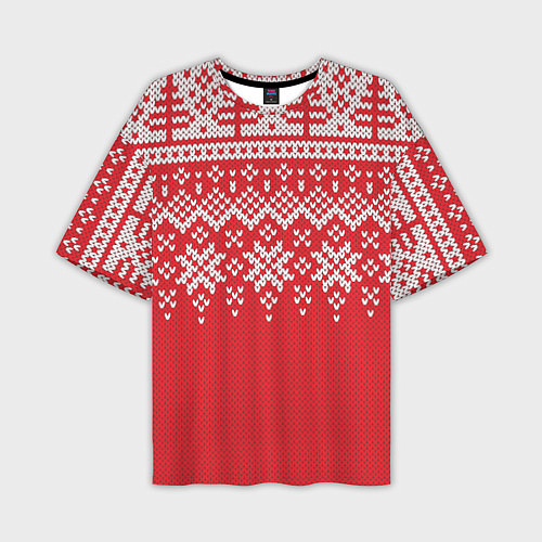 Мужская футболка оверсайз Knitted Pattern / 3D-принт – фото 1