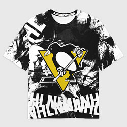 Футболка оверсайз мужская Питтсбург Пингвинз Pittsburgh Penguins, цвет: 3D-принт
