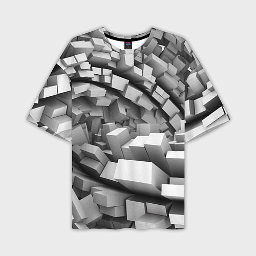 Мужская футболка оверсайз Геометрическая объёмная абстракция / 3D-принт – фото 1