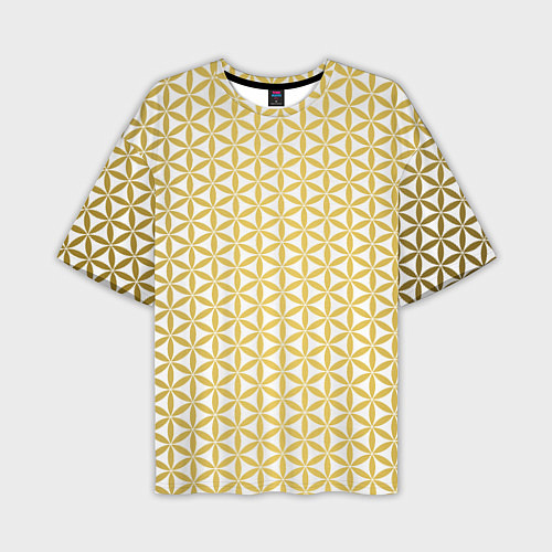 Мужская футболка оверсайз Цветок Жизни золото / 3D-принт – фото 1