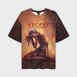 Мужская футболка оверсайз Arcane: League of Legends Jinx