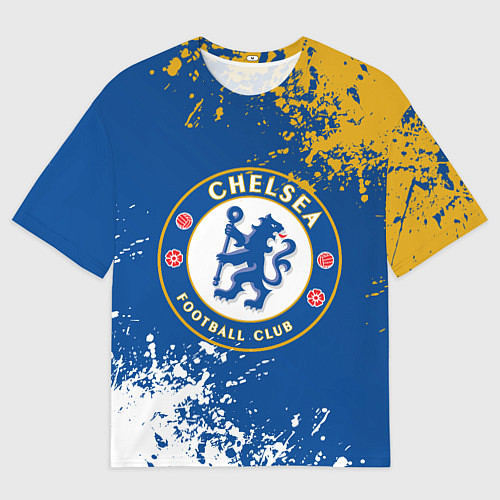 Мужская футболка оверсайз ЧЕЛСИ, БРЫЗГИ КРАСОК / 3D-принт – фото 1