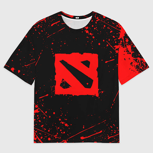 Мужская футболка оверсайз DOTA 2 БРЫЗГИ КРАСОК ДОТА 2 ЛОГО / 3D-принт – фото 1