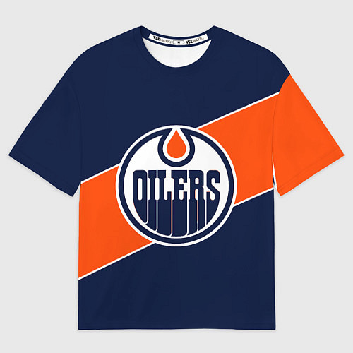 Мужская футболка оверсайз Эдмонтон Ойлерз Edmonton Oilers NHL / 3D-принт – фото 1