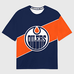 Мужская футболка оверсайз Эдмонтон Ойлерз Edmonton Oilers NHL