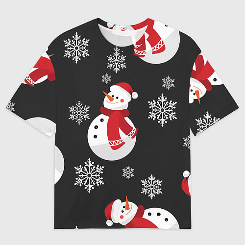 Мужская футболка оверсайз Снеговик! / 3D-принт – фото 1