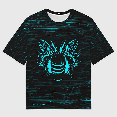 Мужская футболка оверсайз DEAD SPACE АЙЗЕК КЛАРК НЕОН МЁРТВЫЙ КОСМОС / 3D-принт – фото 1