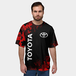 Футболка оверсайз мужская TOYOTA MILITARY PIXEL BLACK RED, цвет: 3D-принт — фото 2