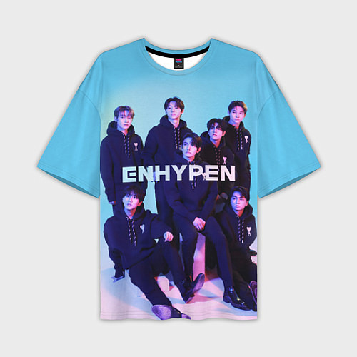 Мужская футболка оверсайз ENHYPEN: Хисын, Джей, Джейк, Сонхун, Сону, Чонвон, / 3D-принт – фото 1