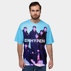 Футболка оверсайз мужская ENHYPEN: Хисын, Джей, Джейк, Сонхун, Сону, Чонвон,, цвет: 3D-принт — фото 2