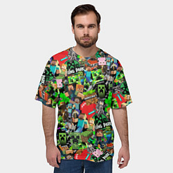 Футболка оверсайз мужская МАЙНКРАФТ ВСЕ ГЕРОИ И ПРЕДМЕТЫ, цвет: 3D-принт — фото 2