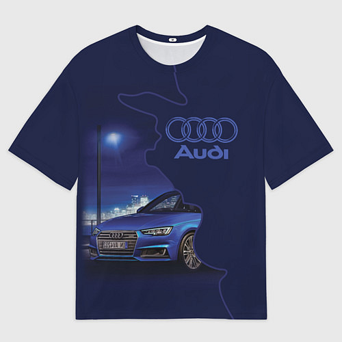 Мужская футболка оверсайз AUDI лого / 3D-принт – фото 1