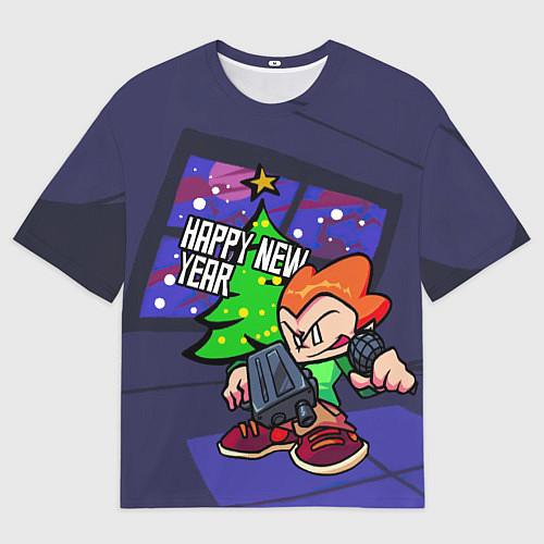 Мужская футболка оверсайз Новогодний Пико / 3D-принт – фото 1