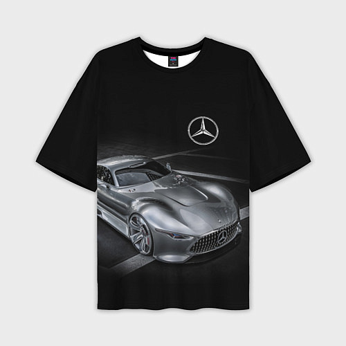 Мужская футболка оверсайз Mercedes-Benz motorsport black / 3D-принт – фото 1
