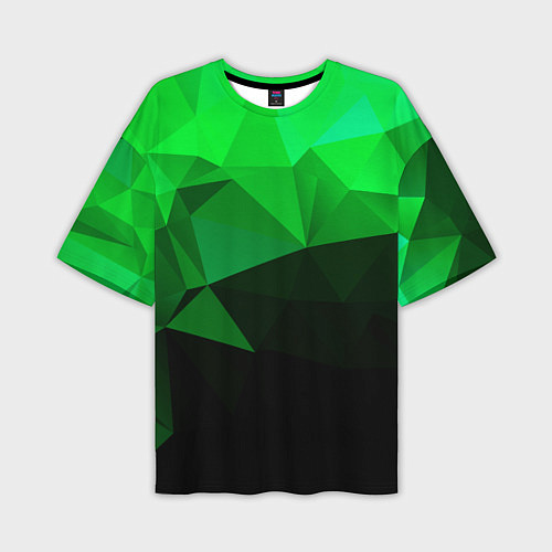 Мужская футболка оверсайз Изумрудный Зеленый Геометрия / 3D-принт – фото 1