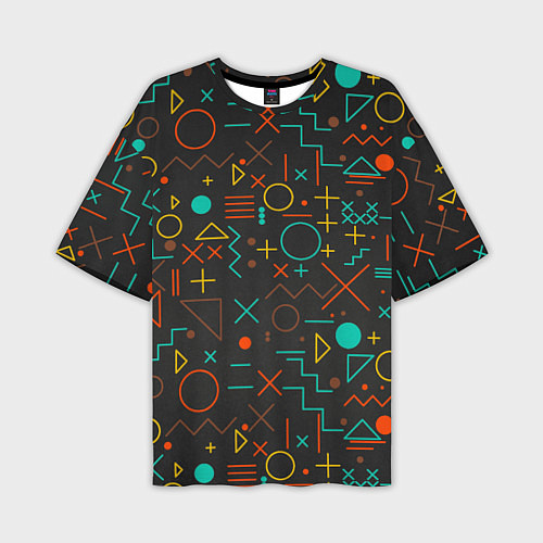 Мужская футболка оверсайз Геометрическая Абстракция Частицы / 3D-принт – фото 1