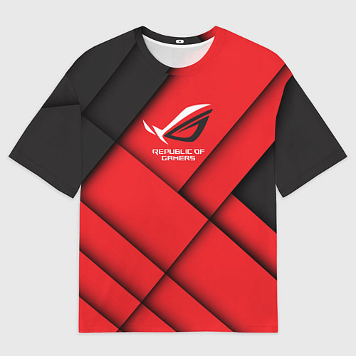 Мужская футболка оверсайз ROG - republic of gamers / 3D-принт – фото 1