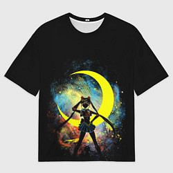 Мужская футболка оверсайз Sailormoon Сейлормун на фоне звезд