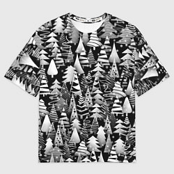 Футболка оверсайз мужская Лес абстрактных ёлок, цвет: 3D-принт