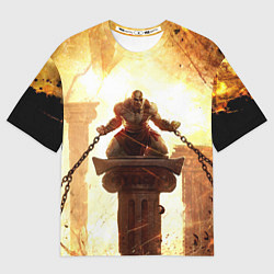 Футболка оверсайз мужская GOD OF WAR КРАТОС В ЦЕПЯХ, цвет: 3D-принт