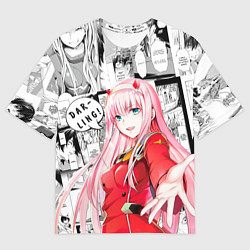 Мужская футболка оверсайз Zero Two Зеро ту на манге фрейм