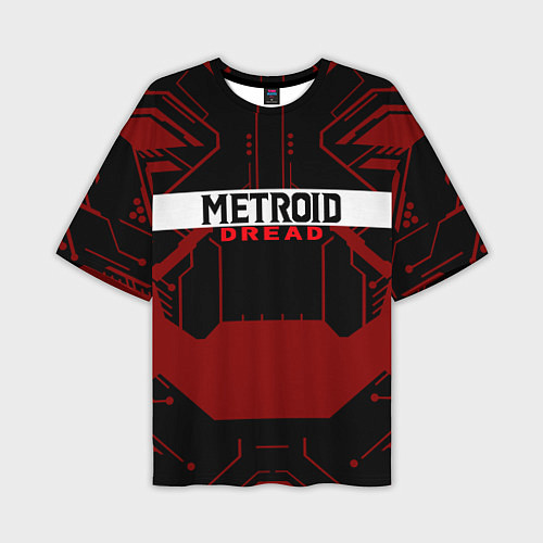 Мужская футболка оверсайз Metroid Dread Black Red Logo / 3D-принт – фото 1