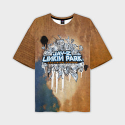 Мужская футболка оверсайз Collision Course - Jay-Z и Linkin Park