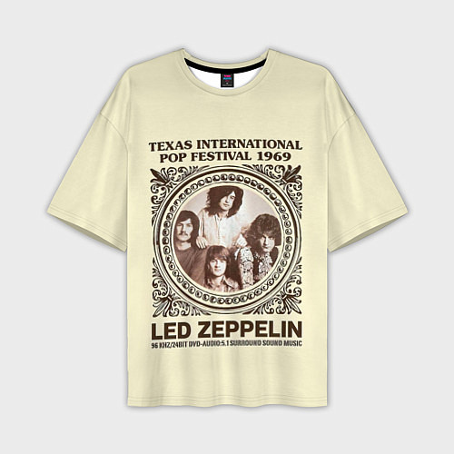 Мужская футболка оверсайз Led Zeppelin - Texas International Pop Festival 19 / 3D-принт – фото 1