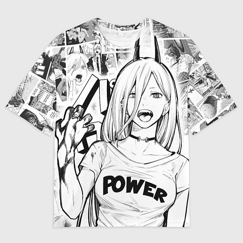 Мужская футболка оверсайз Power - Chainsaw-Man / 3D-принт – фото 1