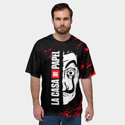 Футболка оверсайз мужская БУМАЖНЫЙ ДОМ, LA CASA DE PAPEL, цвет: 3D-принт — фото 2