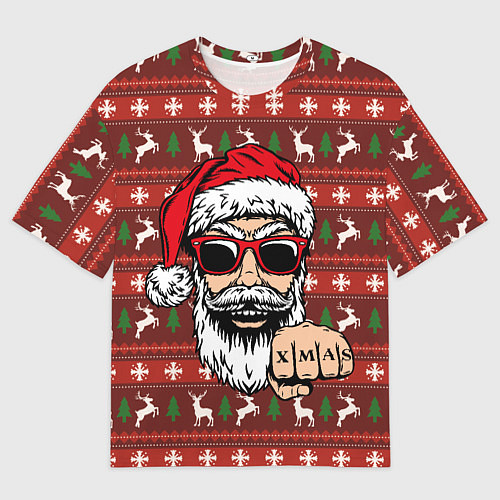 Мужская футболка оверсайз Bad Santa Плохой Санта / 3D-принт – фото 1