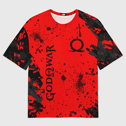 Футболка оверсайз мужская God of War Брызги крови, цвет: 3D-принт