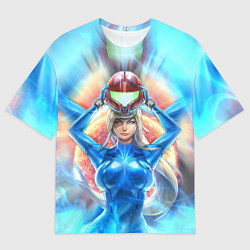 Мужская футболка оверсайз Самус Аран Samus Aran