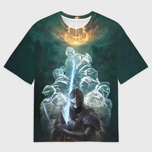 Мужская футболка оверсайз Elden Ring рыцарь и предшественники серии Souls El / 3D-принт – фото 1