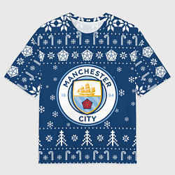 Мужская футболка оверсайз Манчестер Сити Новогодний