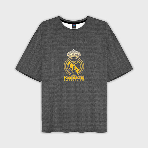 Мужская футболка оверсайз Real Madrid graphite theme / 3D-принт – фото 1