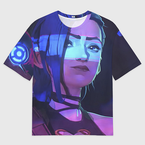 Мужская футболка оверсайз Jinx в неоне / 3D-принт – фото 1