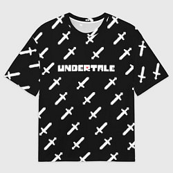 Футболка оверсайз мужская UNDERTALE LOGO СРАЖЕНИЕ, МЕЧИ, цвет: 3D-принт