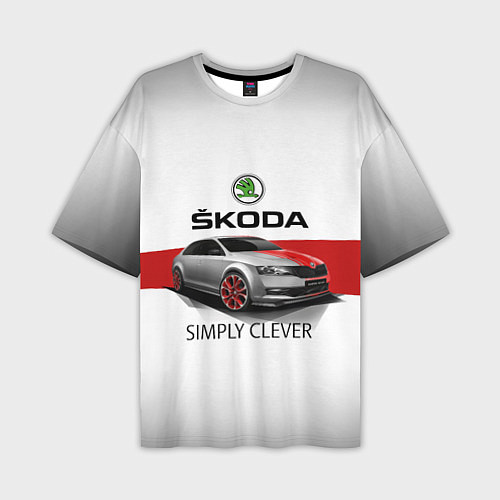 Мужская футболка оверсайз Skoda Rapid Sport / 3D-принт – фото 1