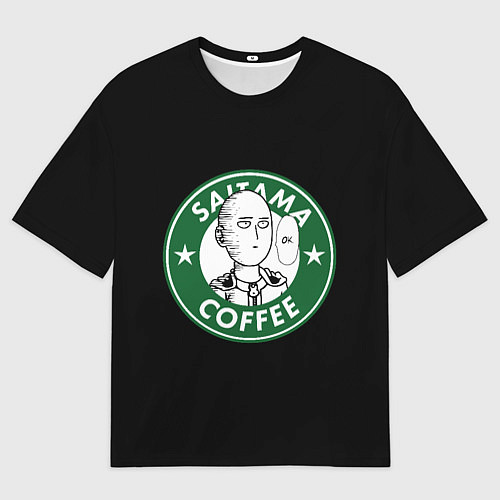 Мужская футболка оверсайз ONE-PUNCH MAN OK COFFEE / 3D-принт – фото 1