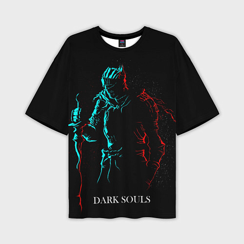 Мужская футболка оверсайз Dark Souls NEON Силуэт / 3D-принт – фото 1