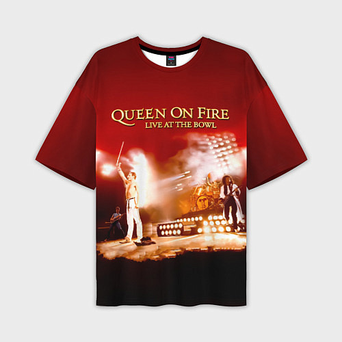 Мужская футболка оверсайз Queen on Fire - Live at the Bowl / 3D-принт – фото 1