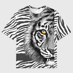Мужская футболка оверсайз Голова тигра 22