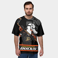 Футболка оверсайз мужская Анахайм Дакс, Anaheim Ducks, цвет: 3D-принт — фото 2