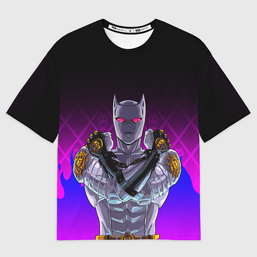 Мужская футболка оверсайз JOJO KILLER QUEEN КОРОЛЕВА УБИЙЦА FIRE STYLE / 3D-принт – фото 1